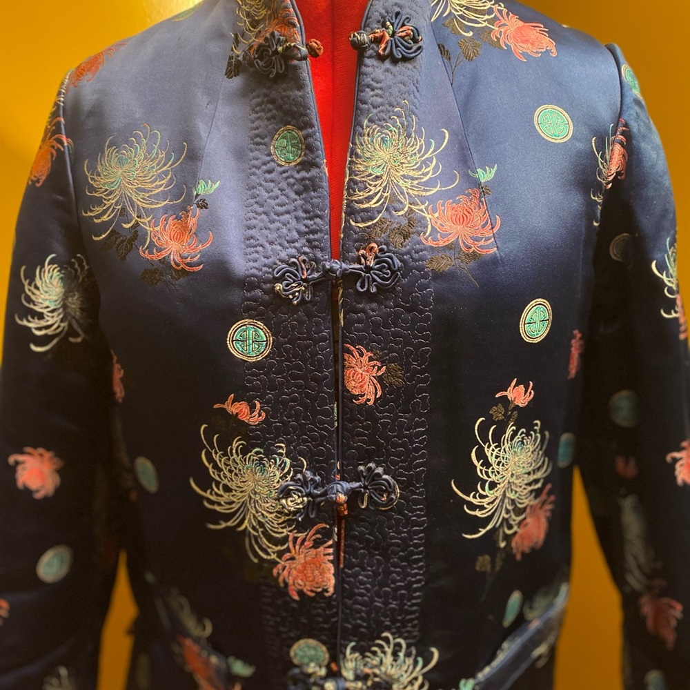 Vintage silk reversible smoking jacket